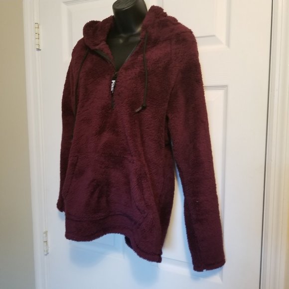 burgundy sherpa hoodie